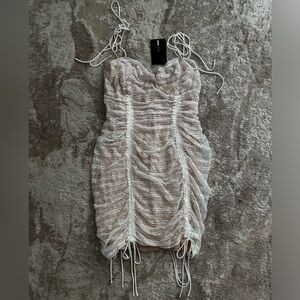 Fashion Nova- Lace up Ruced Dress